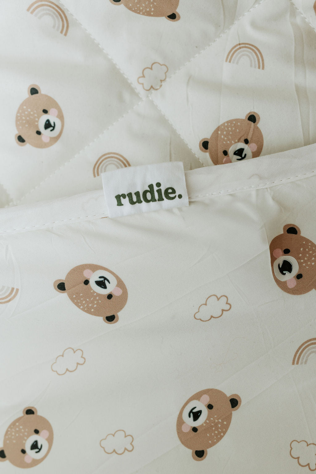 Rudie Baby leakproof fitted sheet alternate angle - silent waterproof bedding Australia