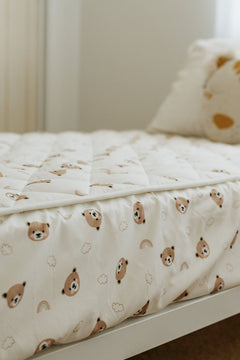 Rudie Baby leakproof fitted sheet on toddler bed - nighttime toilet training Australia
