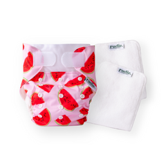 Rudie Baby DryStart toilet training diaper in Watermelon print with inserts