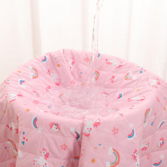 Rudie Baby leakproof bed guard in Unicorns print, hanging display