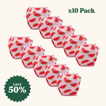 Rudie Baby 10-pack toilet training pants in Watermelon print